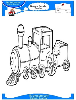 Çocuklar İçin Tren Boyama Sayfaları 